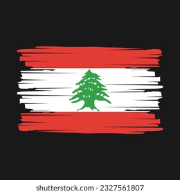 Lebanon Flag Brush Vector Illustration