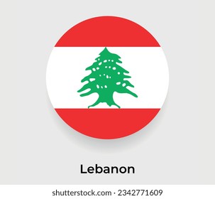 Libanon Flaggenblase Kreis um Form Symbol Vektorgrafik