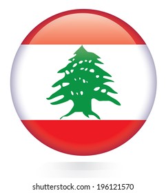 Lebanon flag button