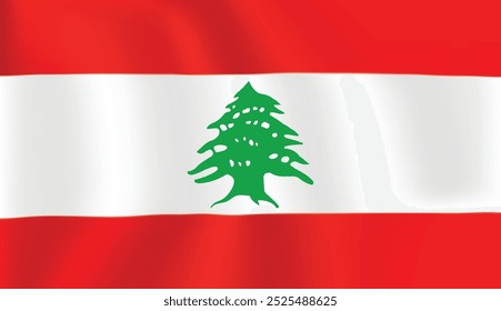 Diseño de la bandera del Líbano y diseño de la bandera del árbol verde