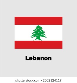 Lebanon flag design vector illustration on a gray background for graphic and web design.