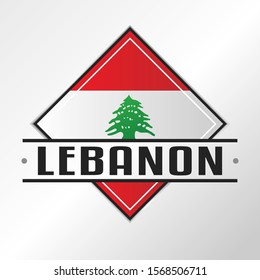 Lebanon Flag Emblema. Vector Design National. Illustration Country Symbol. Insignia Banner Logo.