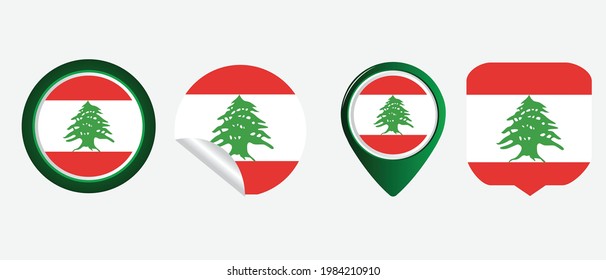 Lebanon flag. flat icon symbol vector illustration