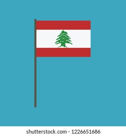 Lebanon flag icon in flat design. Independence day or National day holiday concept.