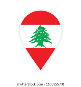 Lebanon flag icon. Travel icon. Travel destination of Lebanon. Flag badge.