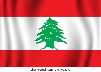 Vector de imagen de la bandera del Líbano. EPS.file.