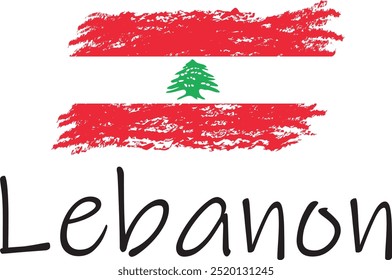 Logotipo da bandeira libanesa e ícone do vetor.