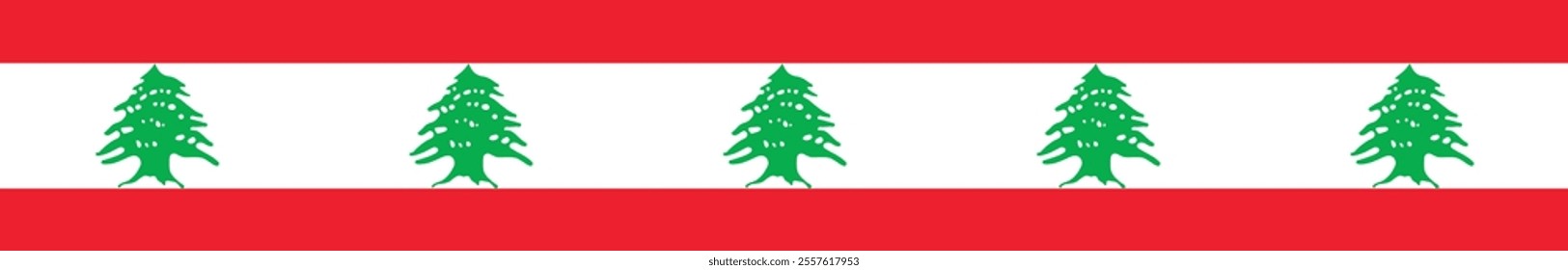 Lebanon flag long banner digital vector illustration