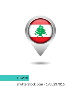 Lebanon flag map pin vector design template