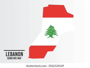 Lebanon flag and map vector.