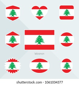 Bandera del Líbano. Bandera nacional del Líbano. Botón Indicador vectorial del Líbano. Día de la Independencia del Líbano.