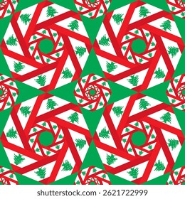lebanon flag octagon pattern. geometric background for decoration. vector illustration