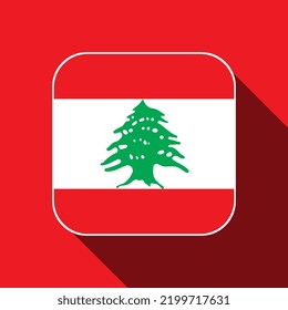Lebanon flag, official colors. Vector illustration.
