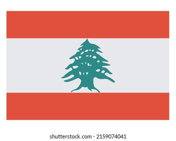 Libanon-Flagge auf weißem Hintergrund