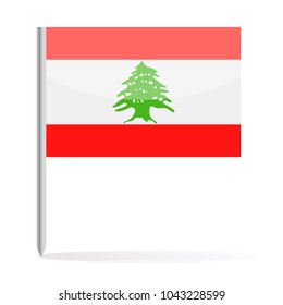 Lebanon Flag Pin Vector Icon - Illustration