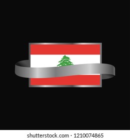 Lebanon flag Ribbon banner design