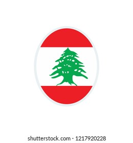 Lebanon flag. Lebanon round flag.