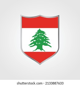 Lebanon Flag with Shield Frame