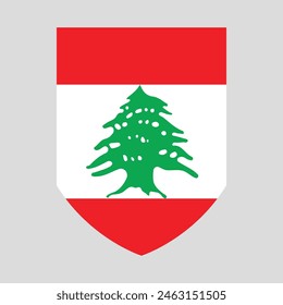 Lebanon Flag in Shield Shape Frame