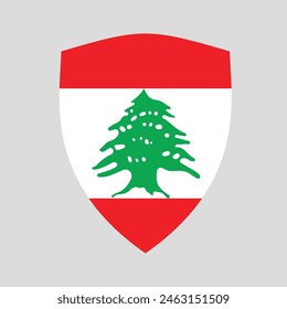 Lebanon Flag in Shield Shape Frame