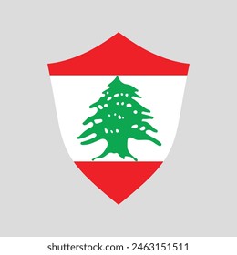 Lebanon Flag in Shield Shape Frame