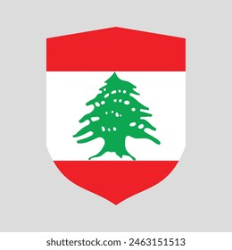 Lebanon Flag in Shield Shape Frame