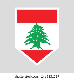 Lebanon Flag in Shield Shape Frame