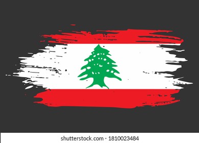 lebanon flag style brush vector