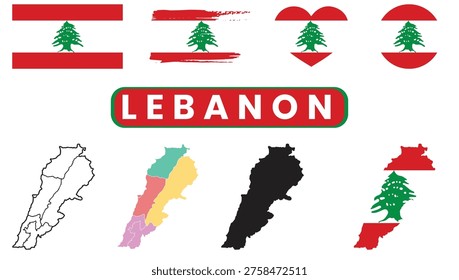 Lebanon flag and symbol variations