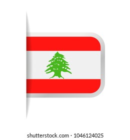 Lebanon Flag Vector Bookmark Icon - Illustration