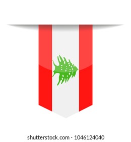 Lebanon Flag Vector Bookmark Icon - Illustration