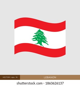 Lebanon Flag Vector Illustration Design Template.