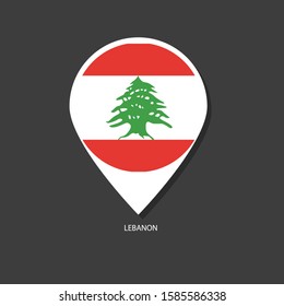 Lebanon flag Vector marker with flags.