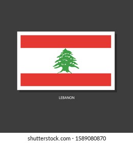 Lebanon flag Vector Square Icon