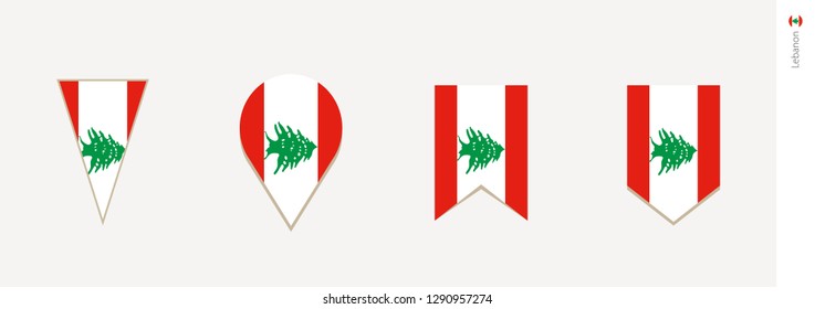 Lebanon flag in vertical design, vector illustration.