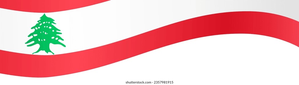 Lebanon flag wave isolated on png or transparent background