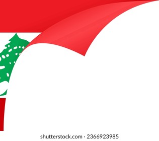 Lebanon flag wave isolated on png or transparent background