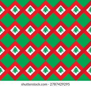lebanon flag zigzag pattern background. vector illustration