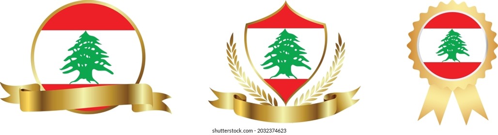 Lebanon flags. Symbols of countries map