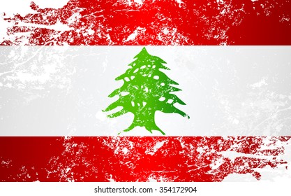 Lebanon Grunge Texture Flag. Grunge effect can be cleaned easily.