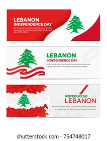 Lebanon independence day abstract background design coupon banner and flyer, postcard, celebration vector illustration