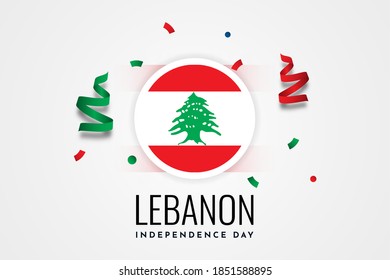 Lebanon Independence Day Celebration Illustration Template Design. Vector Eps 10