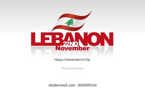 Lebanon Independence Day flag logo icon banner