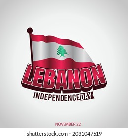 Lebanon Independence Day Vector Illustration. Suitable for greeting card, poster and banner.