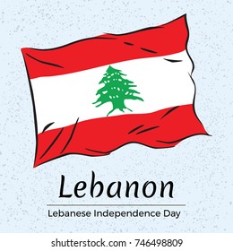 Lebanon. Lebanese independence day greeting card. Vector