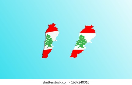 lebanon Map 3D icon vector illustration