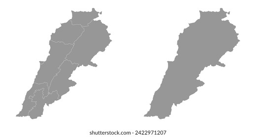 Lebanon map with administrative divisions. Vector illustration.