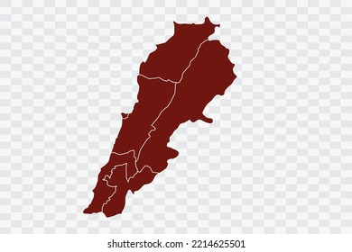 Lebanon Map burnt brown Color on White Background quality files Color (701205) png