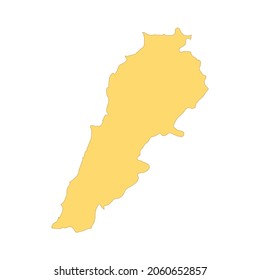 Lebanon map color line element. Border of the country. UI UX GUI design element. Editable stroke.