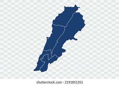 Lebanon Map dark blue Color on White Background quality files Color (043B72) png